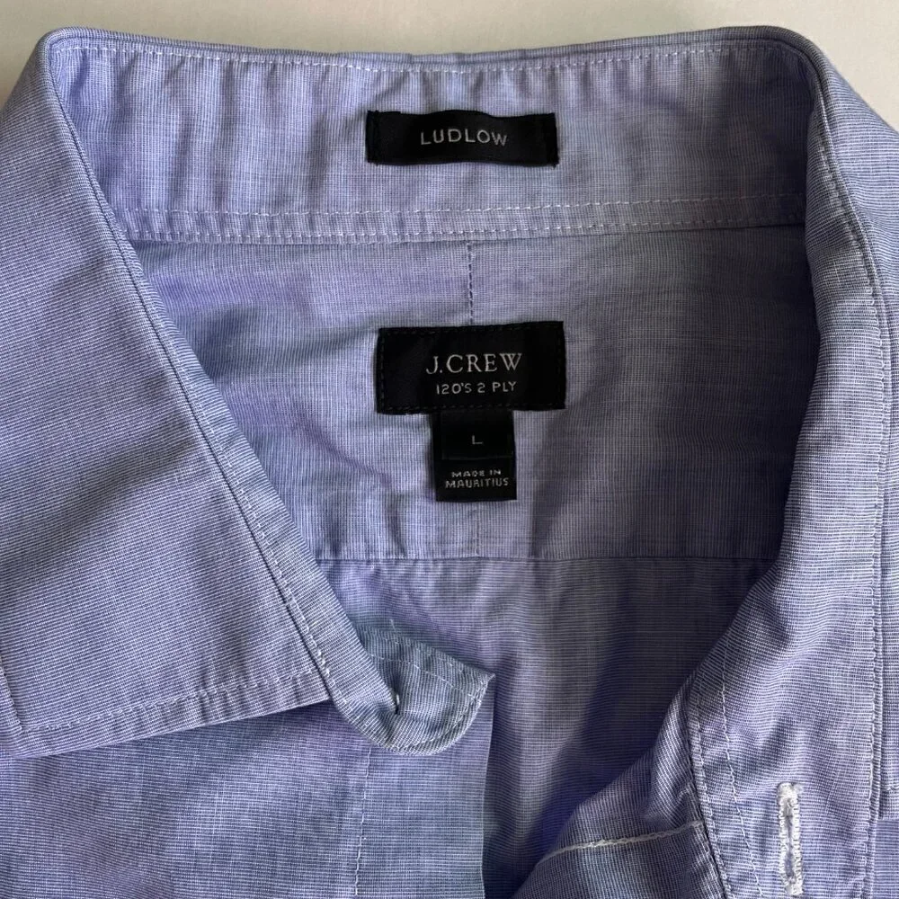 J.Crew Slim-fit Ludlow Premium Cotton Slim Fit Dress Shirt Blue Size L